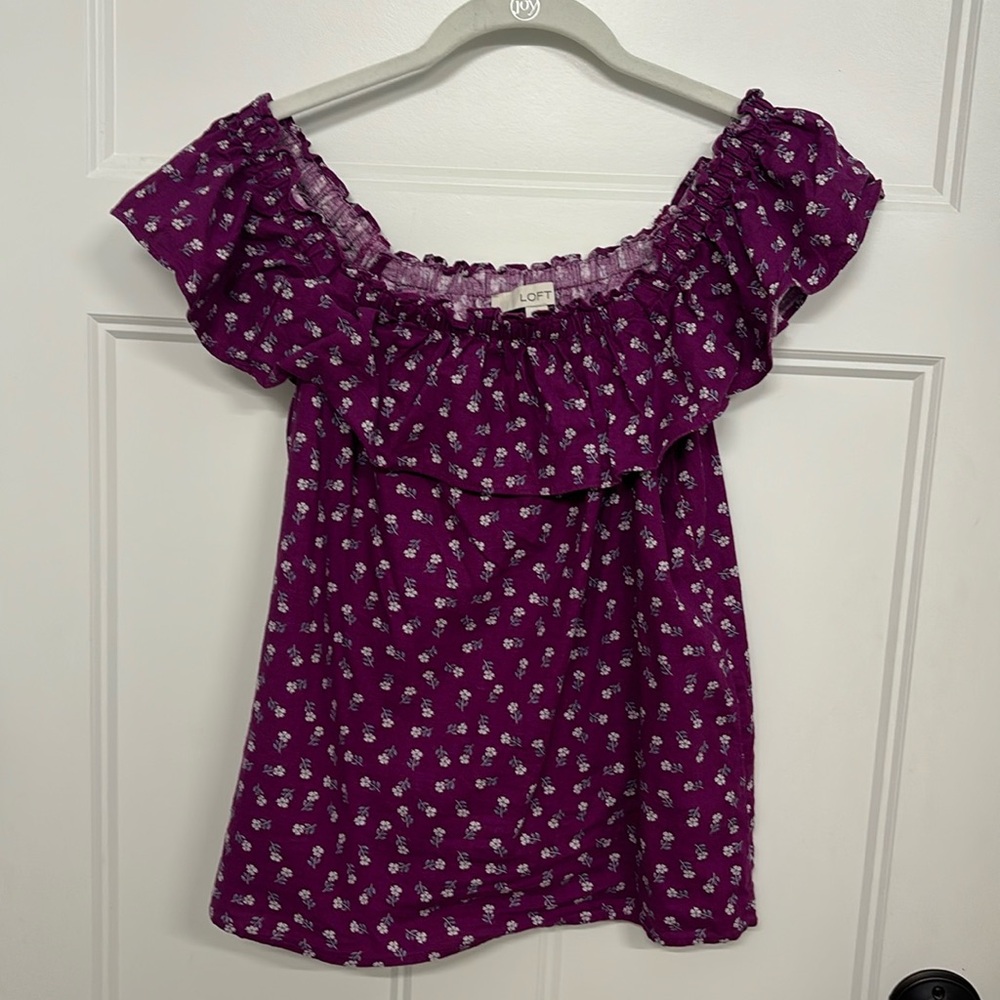 Loft XS linen blend blouse